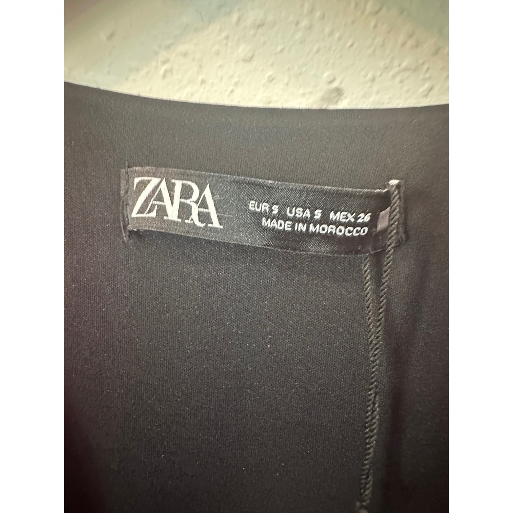 Zara Metallic Mini Dress Womens Small Pink V-Neck Long Sleeve Party Glam (Flaw) - Picture 6 of 16